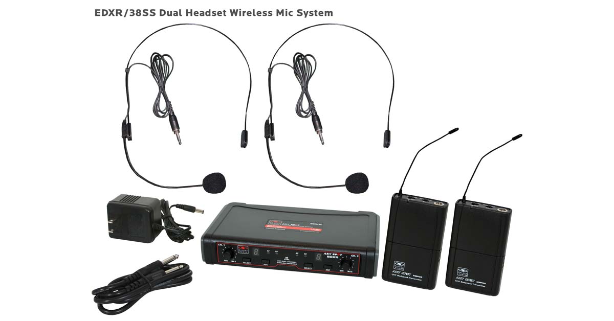 EDX Wireless Dual Headset Microphone System