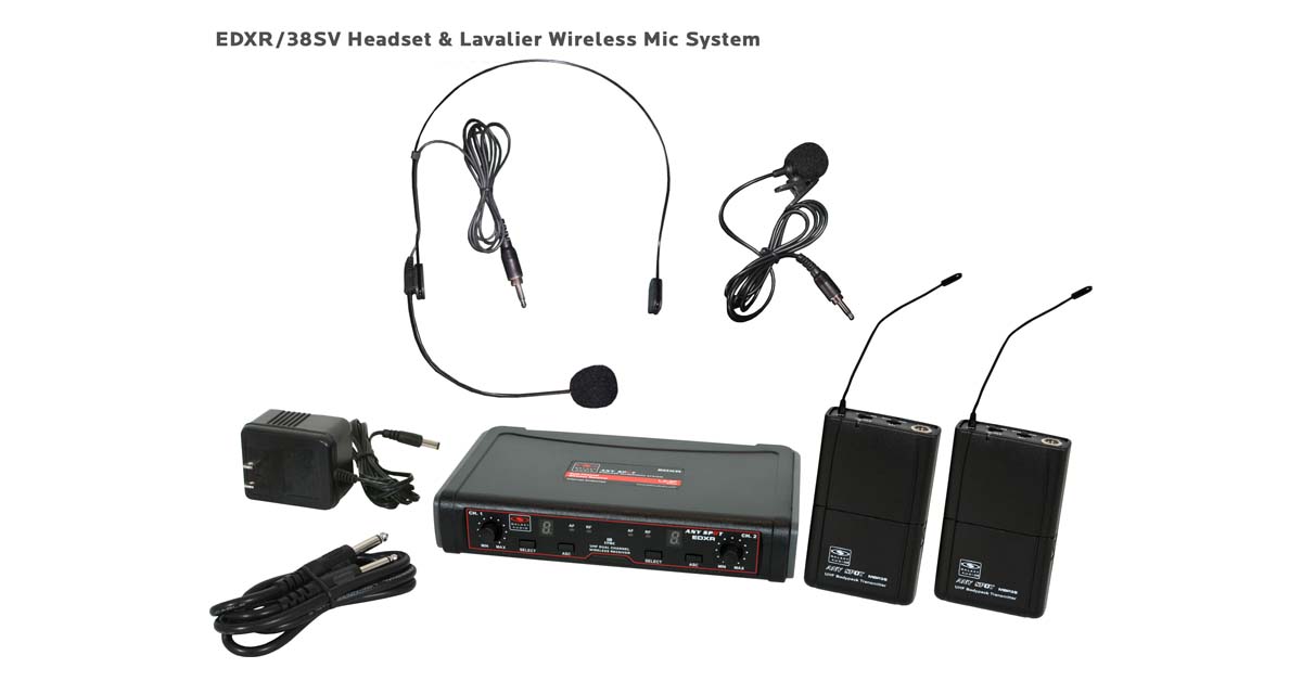 EDX Wireless Headset and Lavalier Mic System
