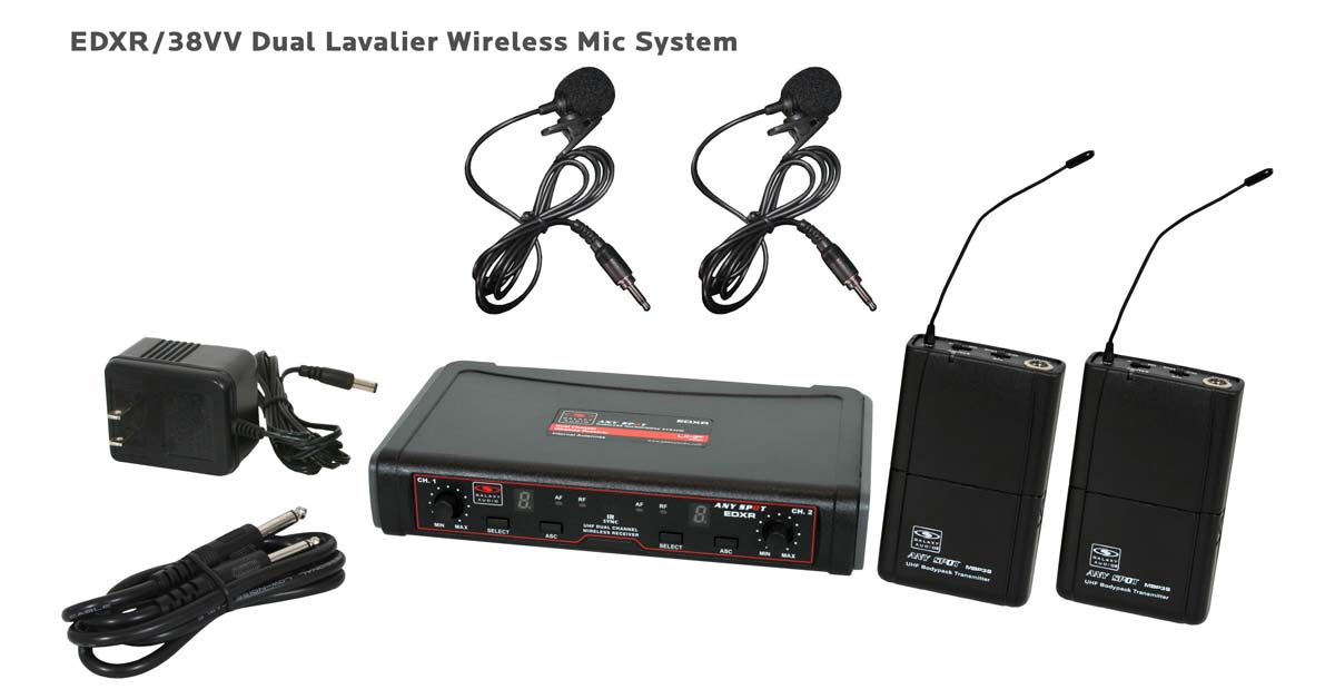 EDX Wireless Dual Lavalier Microphone System