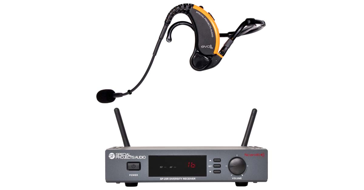 Evo True Wireless Headset Mic System with Receiver