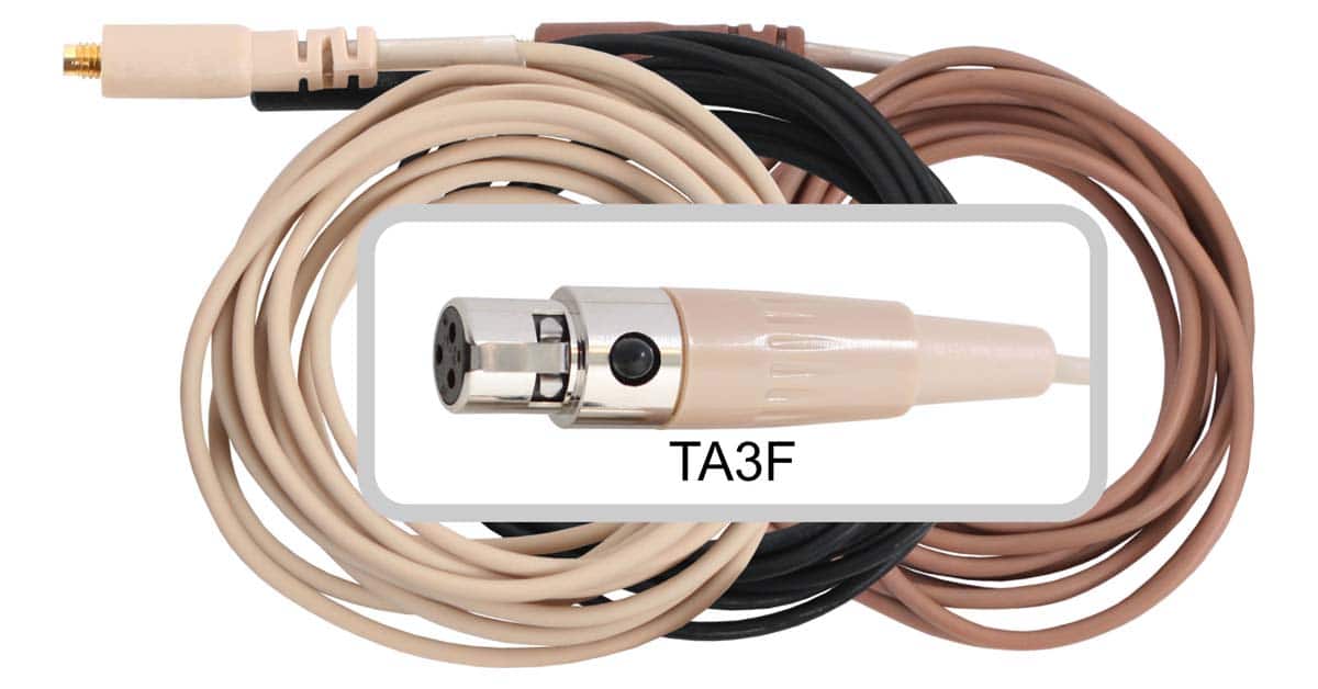 CBLAKG Wireless Headset Mic Cable for Galaxy Audio & AKG (TA3F Connector)