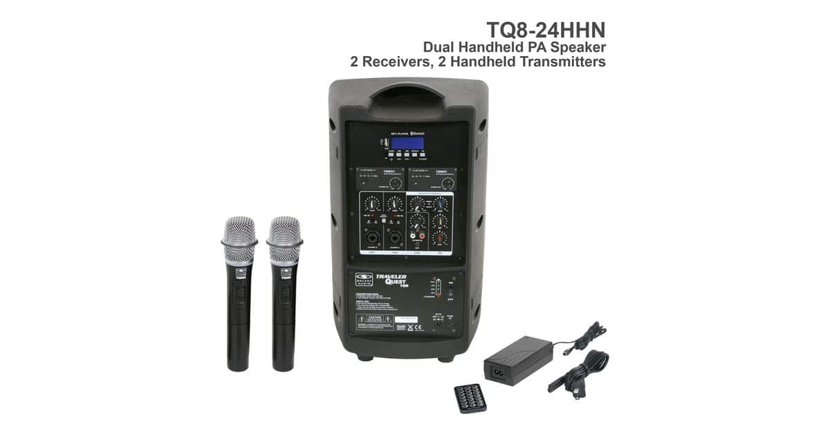 TQ8 Dual Receiver Handheld Microphone PA Speaker Back