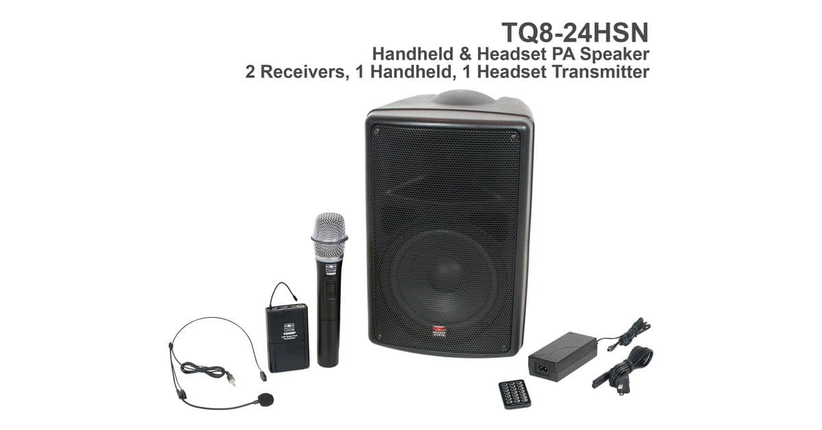 TQ8 Handheld and Headset Mic PA System Front