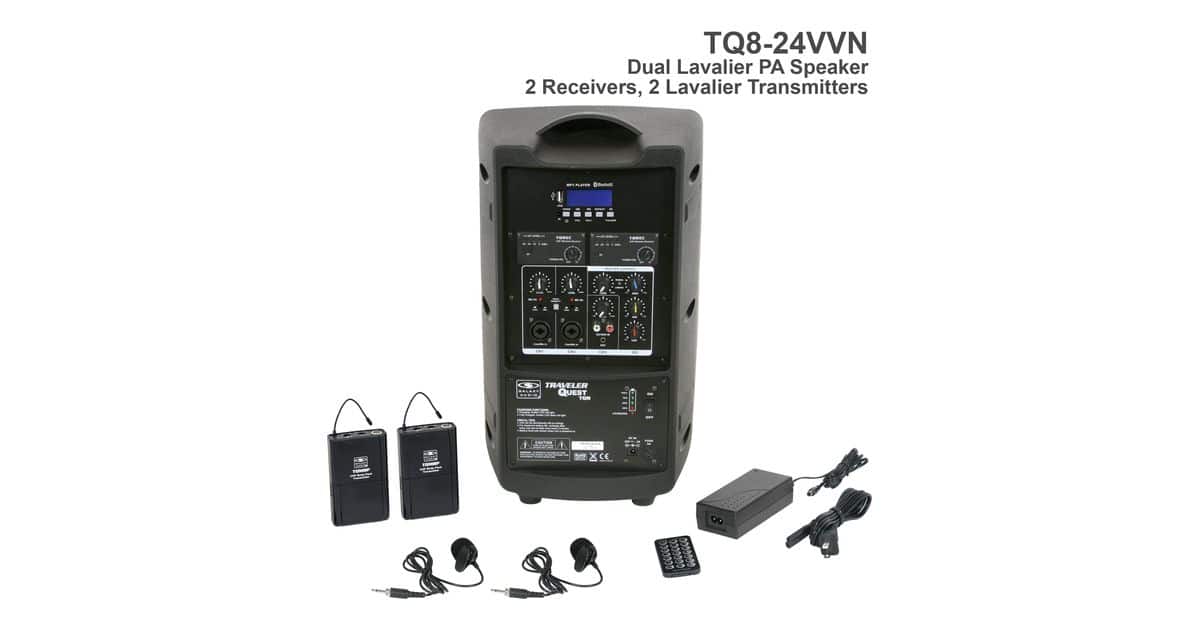 TQ8 Dual Lavalier Wireless PA Speaker System Back