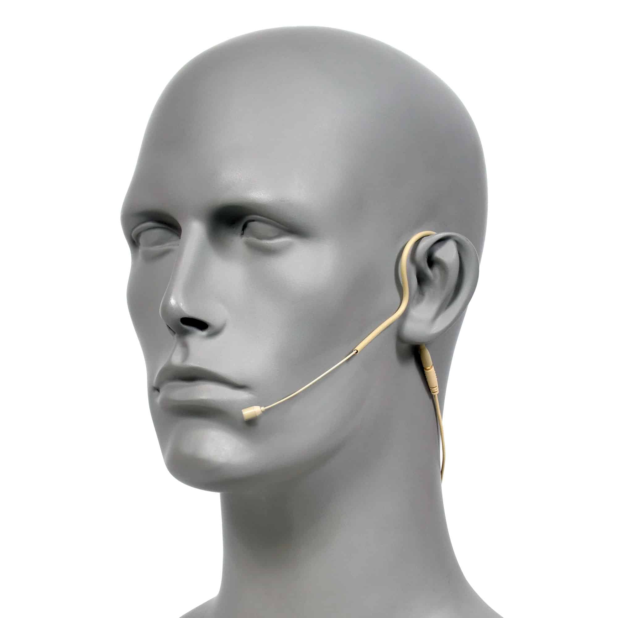 ESM8-OBG headset mic Omni Directional - Beige color on Mannequin Head