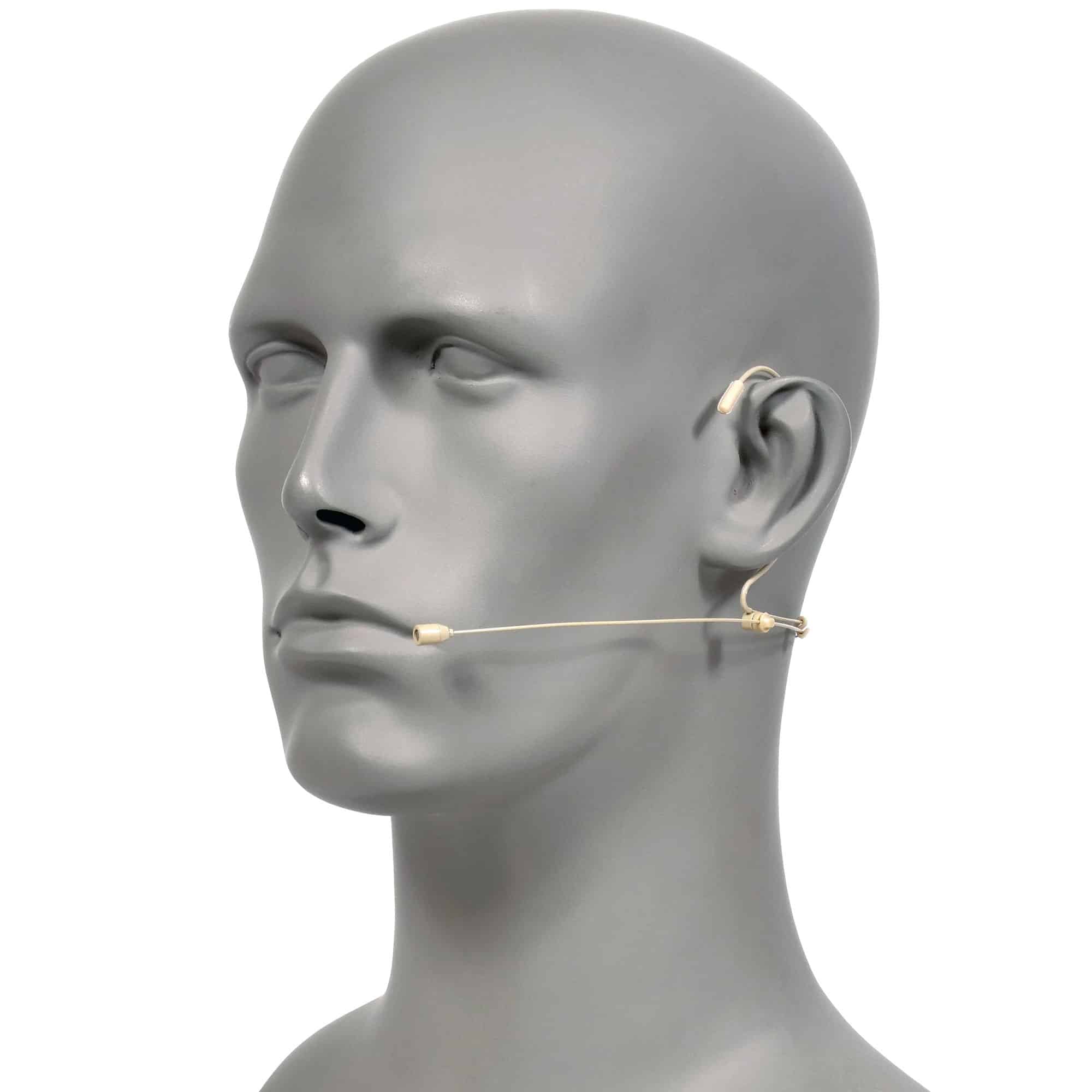 HSM4-OBG Dual Ear Microphone Omni Directional and Color Beige on Gray Bust