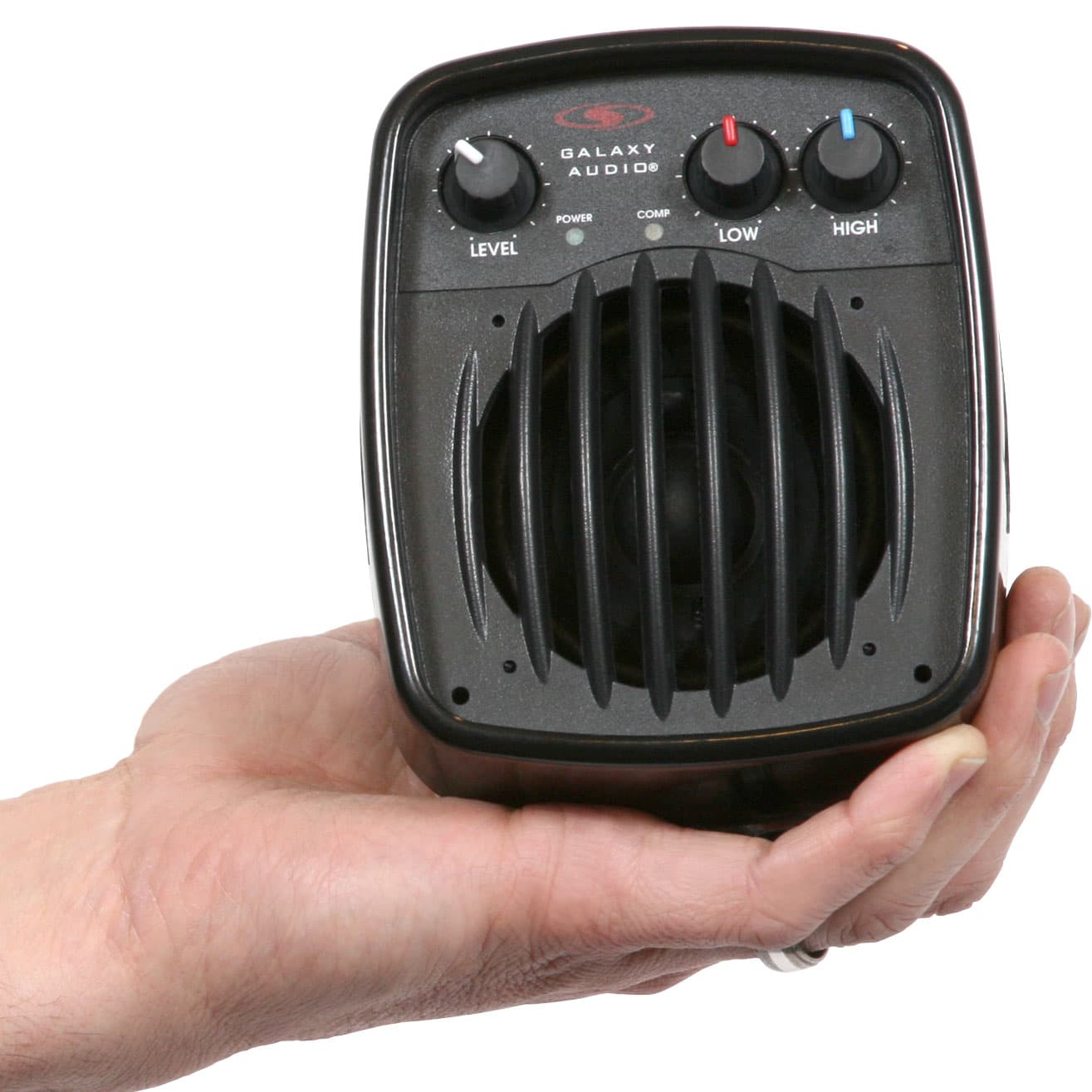 Nano Spot powered speaker small enough to fit in the palm of your hand.