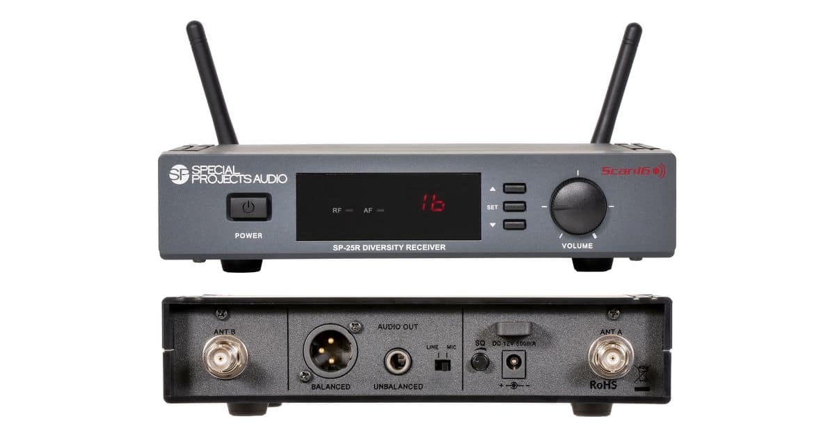 Scan16 True Diversity Wireless Receiver front and back image