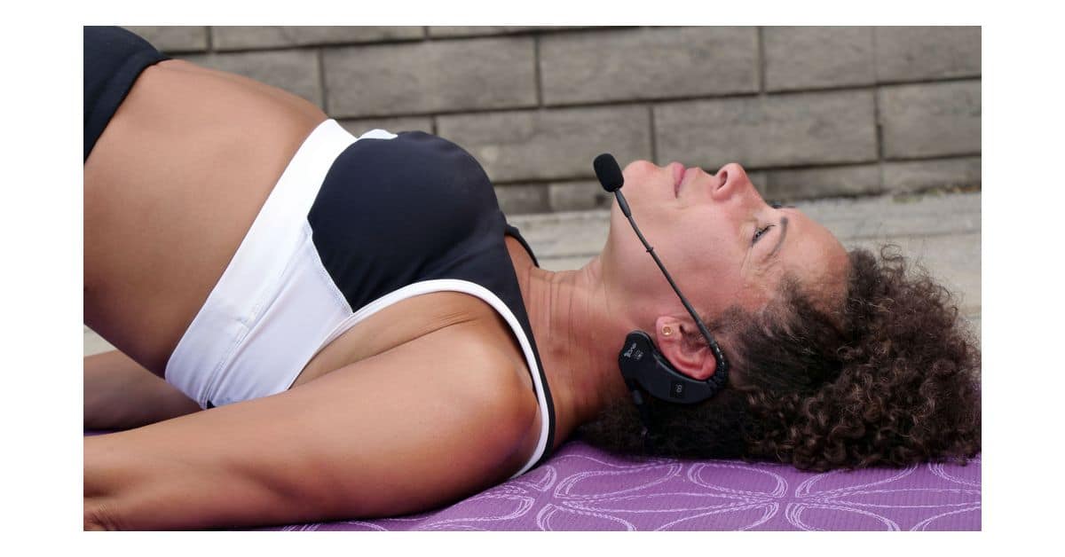 EVO-E Fitness Headset Mic designed for floor exercises