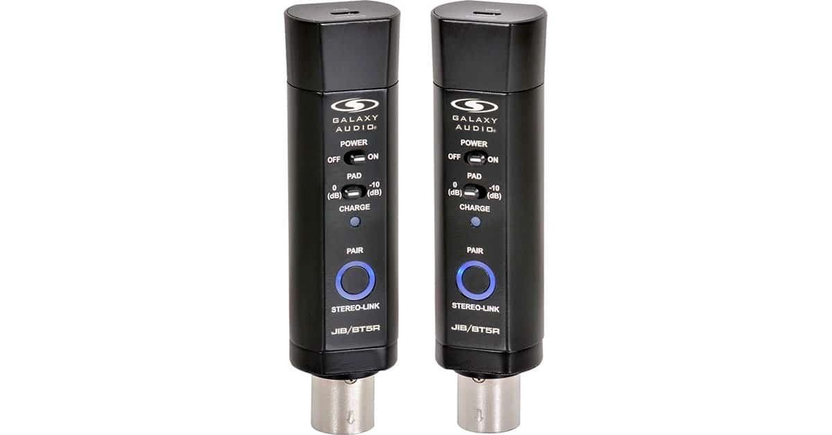 JIB/BT5RS Dual Stereo Wireless XLR Bluetooth 5.0 Receivers Front
