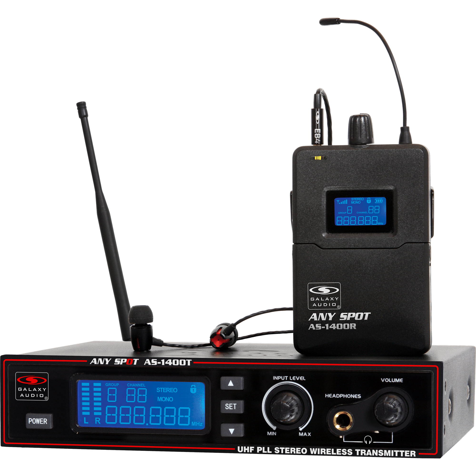 AS-1400 275 Channel Stereo Wireless Personal In-Ear Monitor System