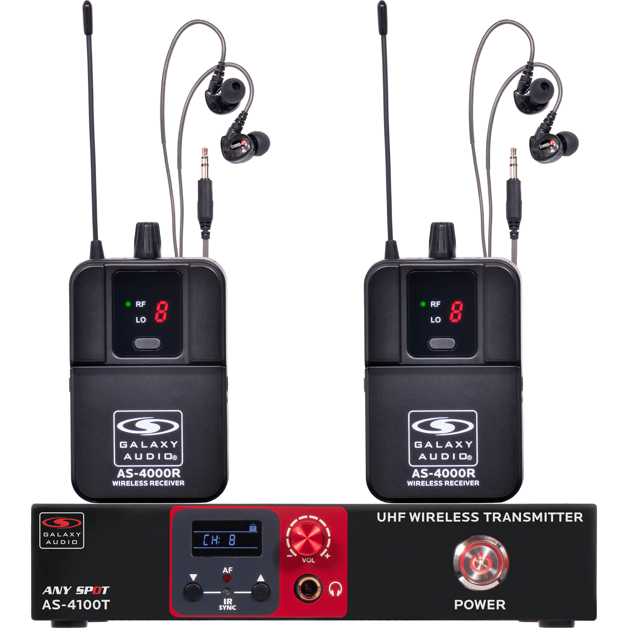 AS-4100-2 Twin-Pack Wireless Personal In-Ear Monitor System