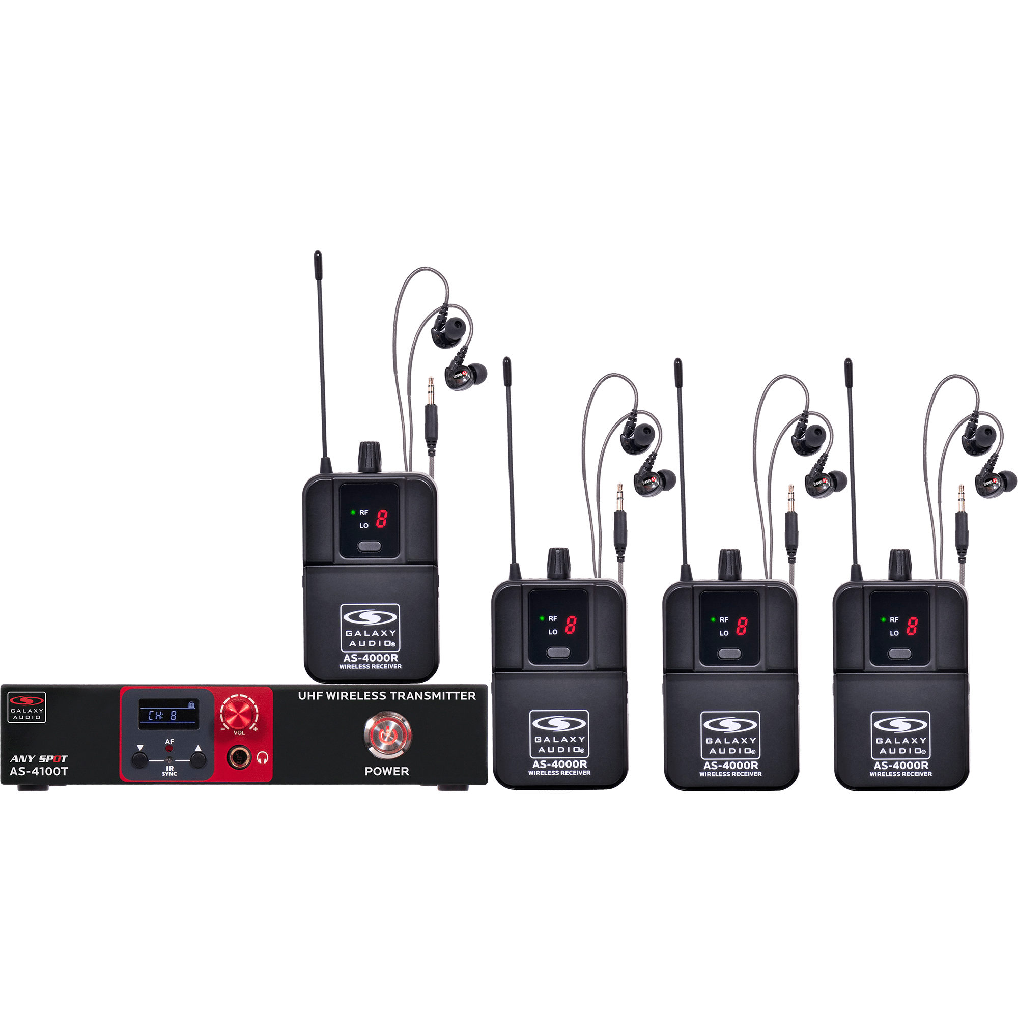 AS-4100-4 Band-Pack Wireless Personal In-Ear Monitor System