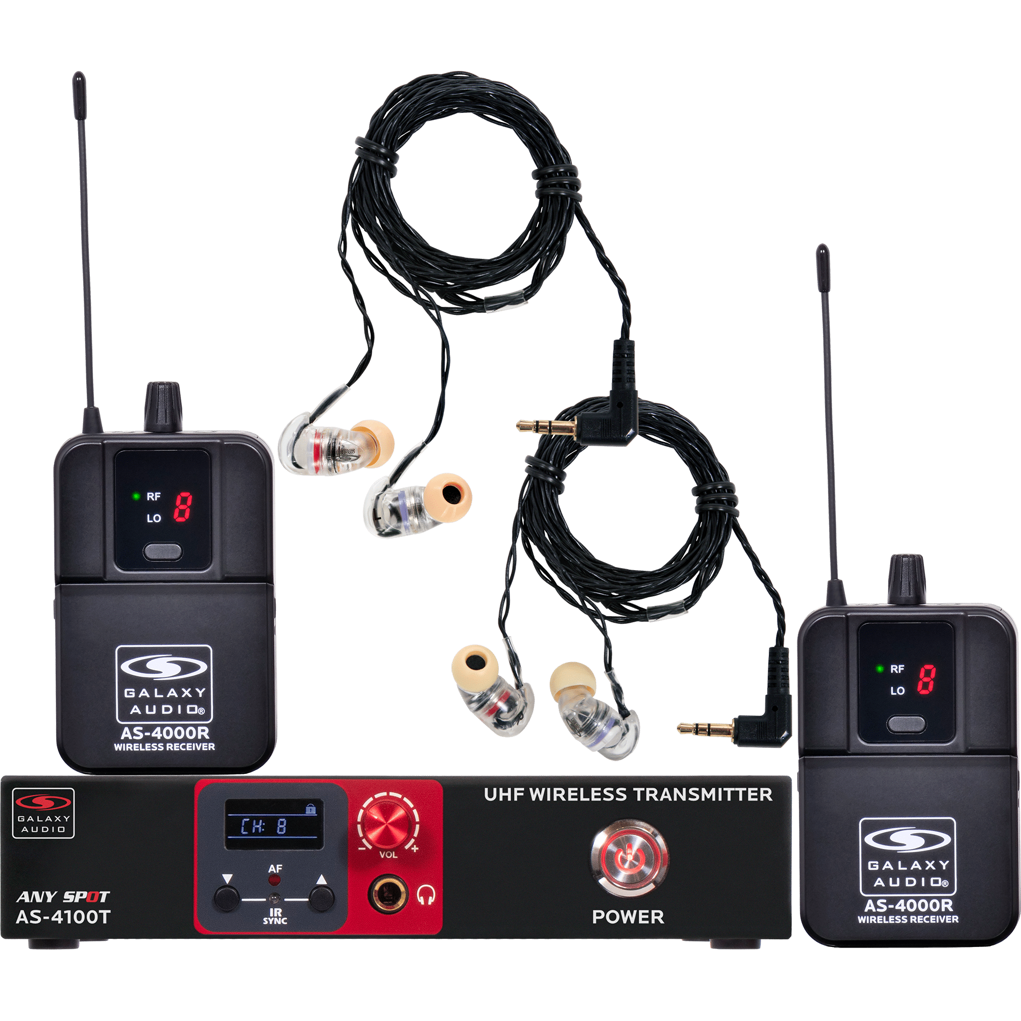 AS-4106-2 Twin- Pack Wireless Personal In-Ear Monitor EB6 Ear Bud Upgrade System