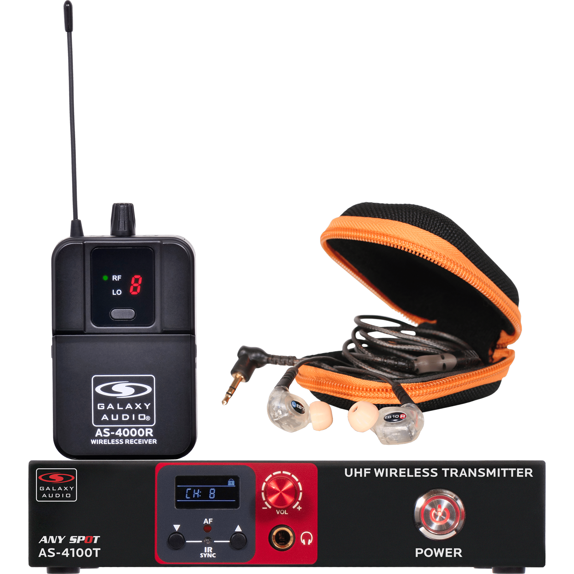 AS-4110 Wireless Personal In-Ear Monitor System with EB10 Ear Bud Upgrade