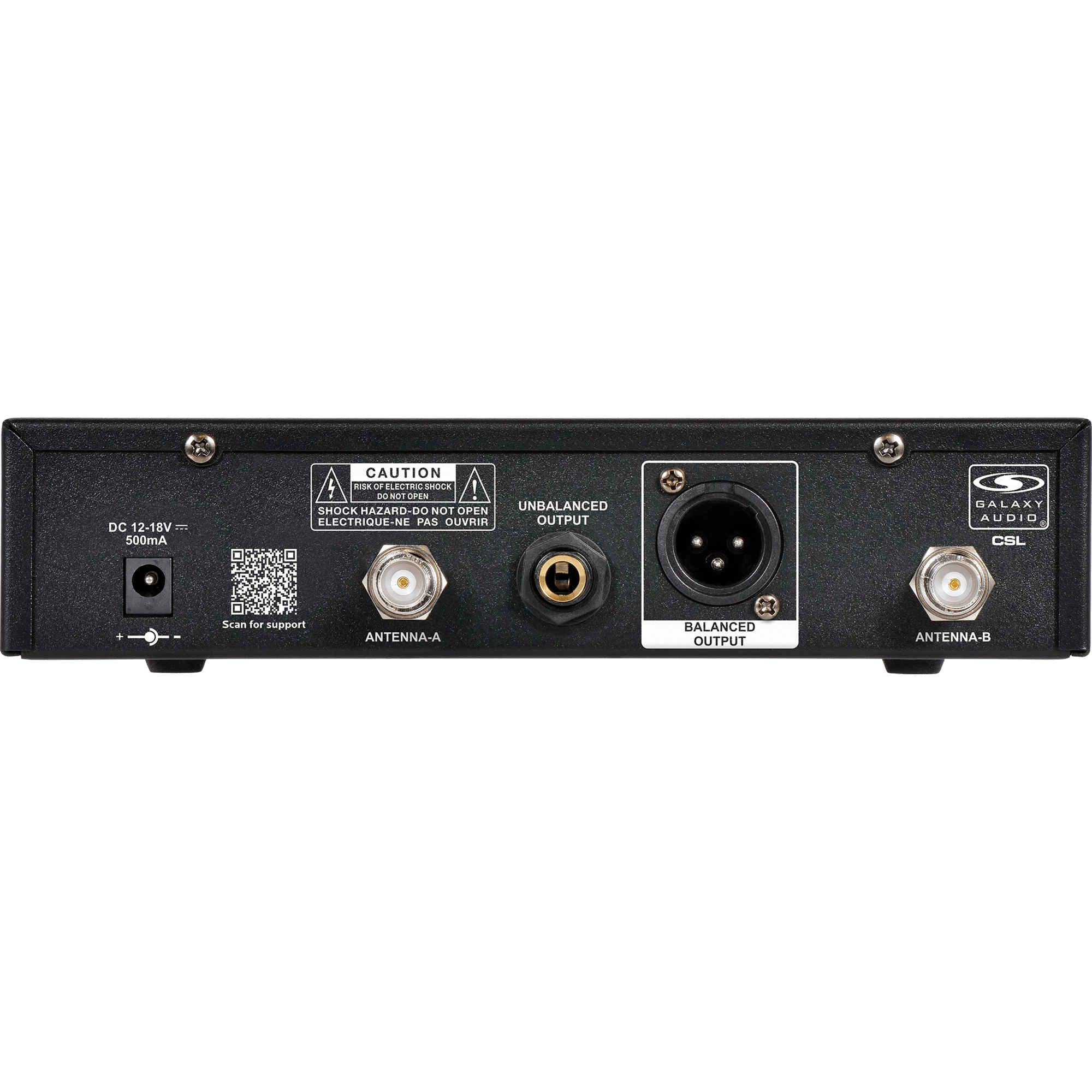 CSL Single Channel Digital UHF True Diversity Wireless Microphone Receiver Back