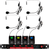 CSL4-SSSS Four-Channel Digital UHF True Diversity Wireless Microphone System. Includes CSL4 QUAD Receiver w/ four independent receivers in a single 1U rackmount chassis & (4) MBP48 Body Pack Transmitters w/ Headset Mics.